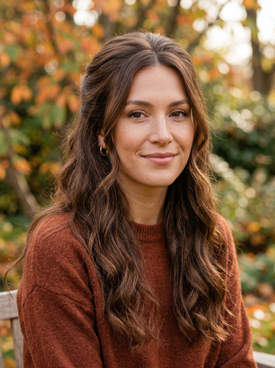 Half-Up mit Soft Waves als Herbst Frisuren Inspiration 2026